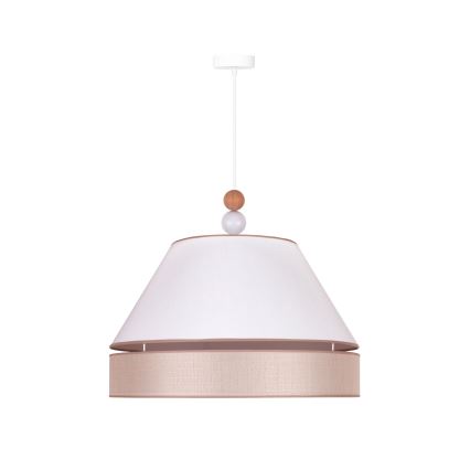 Duolla - Luster na sajli AVIGNON 1xE27/15W/230V pr. 60 cm bela/bež