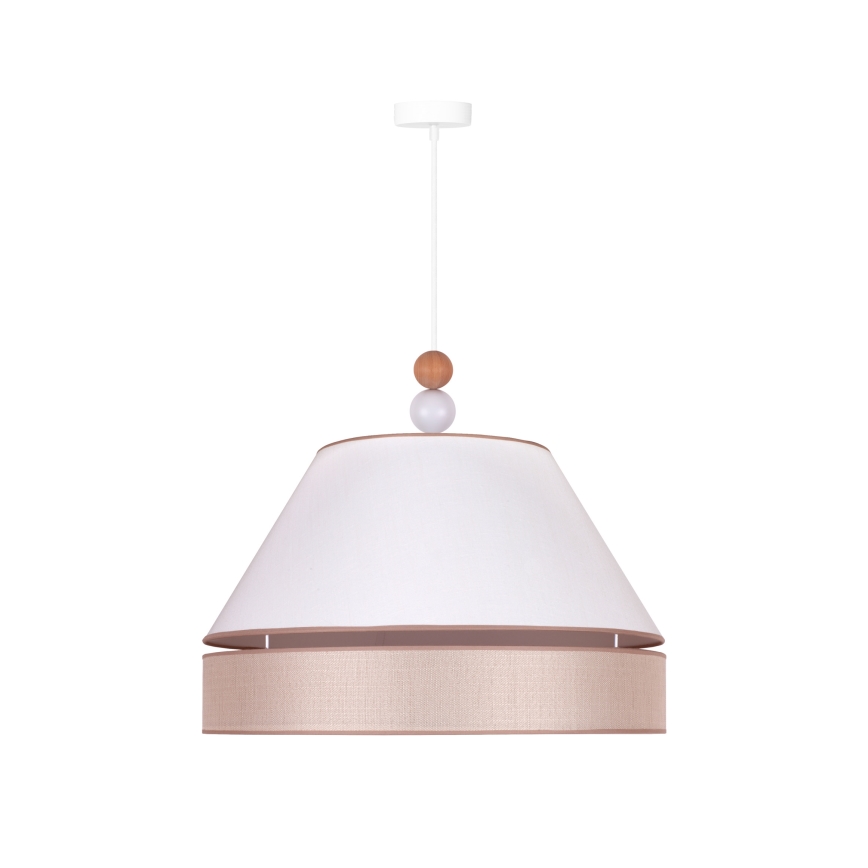 Duolla - Luster na sajli AVIGNON 1xE27/15W/230V pr. 60 cm bela/bež