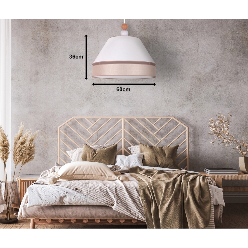Duolla - Luster na sajli AVIGNON 1xE27/15W/230V pr. 60 cm bela/bež