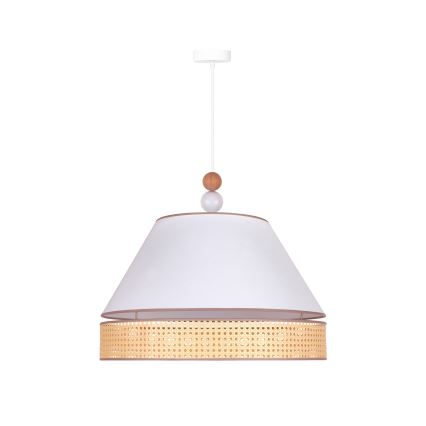 Duolla - Luster na sajli AVIGNON 1xE27/15W/230V pr. 60 cm bela/ratan