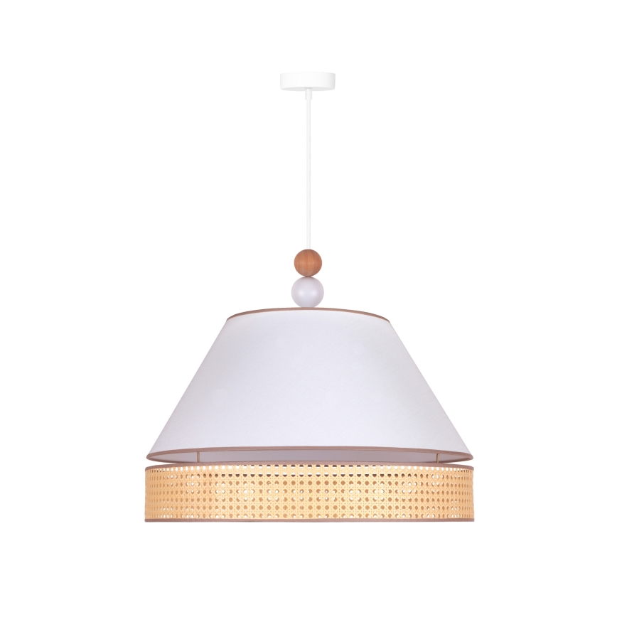 Duolla - Luster na sajli AVIGNON 1xE27/15W/230V pr. 60 cm bela/ratan