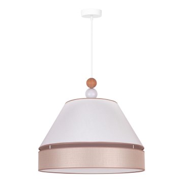 Duolla - Luster na sajli AVIGNON 1xE27/15W/230V, prečnik 60 cm, bela/bež