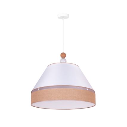Duolla - Luster na sajli AVIGNON 1xE27/15W/230V prečnik 60 cm bela/braon