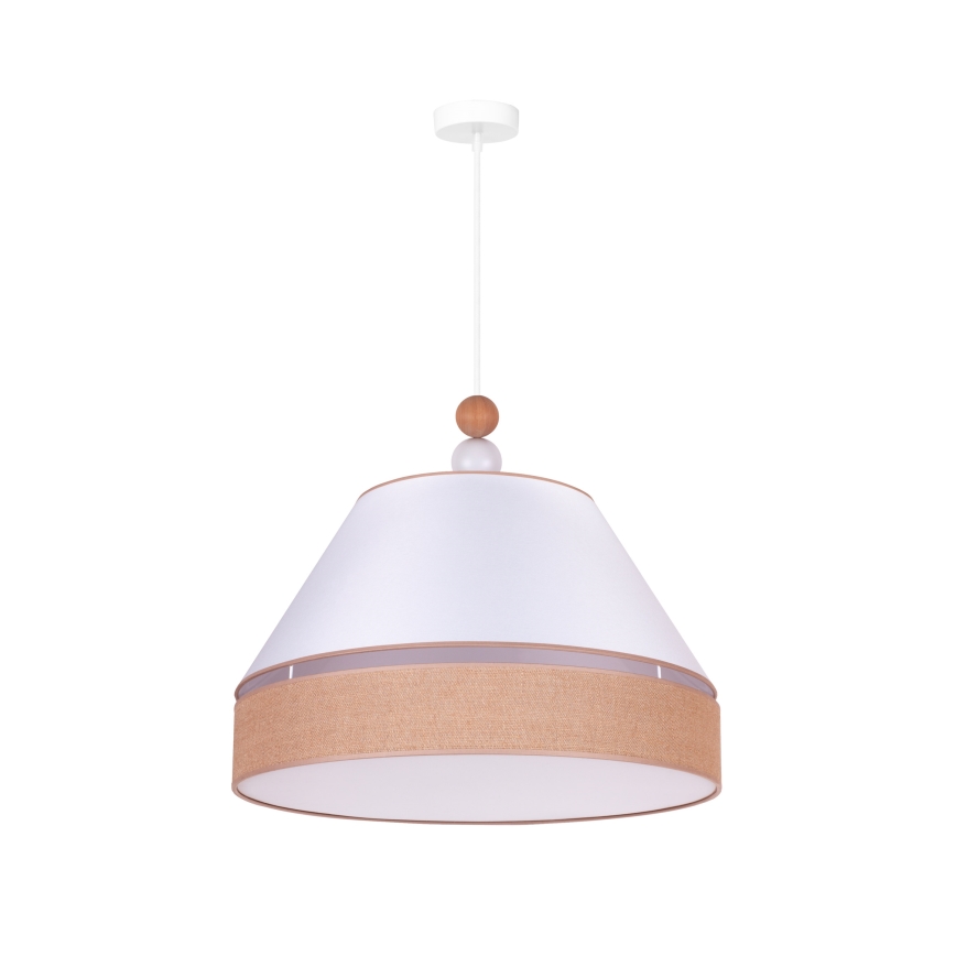 Duolla - Luster na sajli AVIGNON 1xE27/15W/230V prečnik 60 cm bela/braon