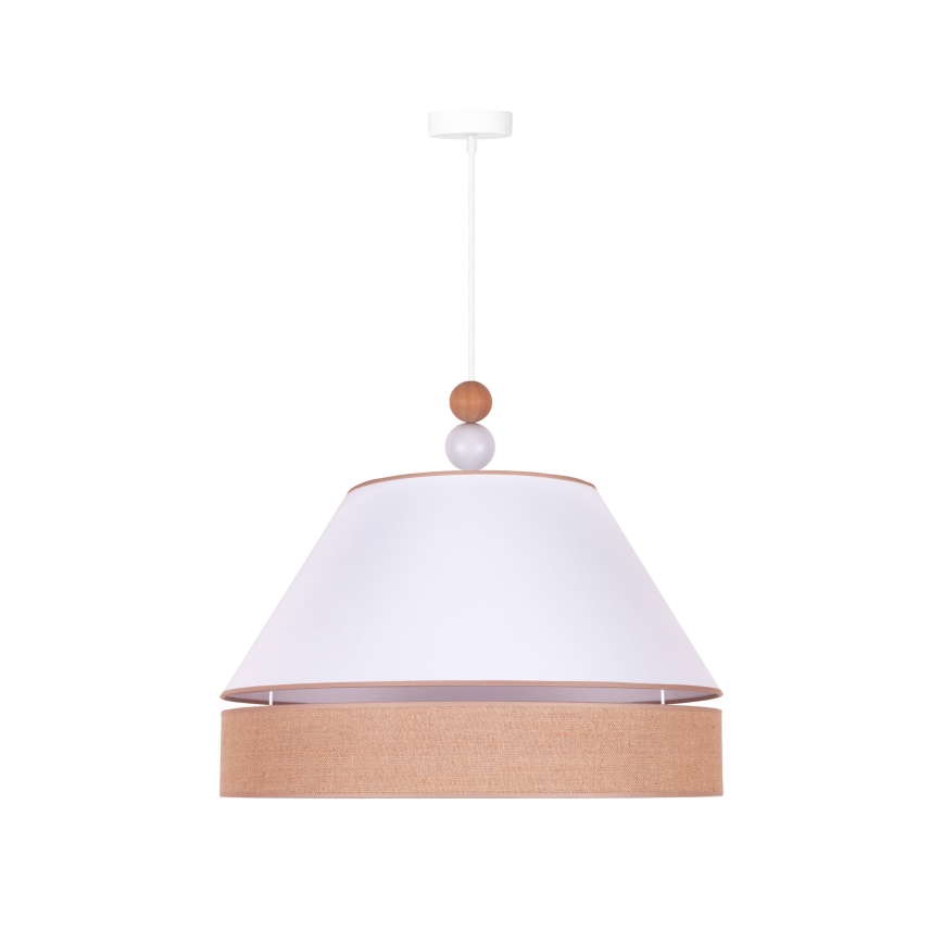 Duolla - Luster na sajli AVIGNON 1xE27/15W/230V prečnik 60 cm bela/braon