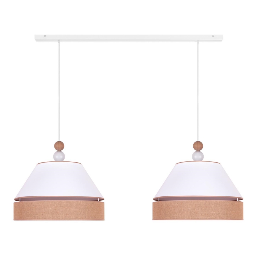 Duolla - Luster na sajli AVIGNON 2xE27/15W/230V bela/braon