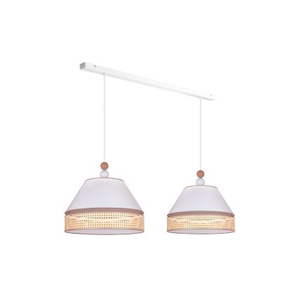 Duolla - Luster na sajli AVIGNON 2xE27/15W/230V bela/ratan