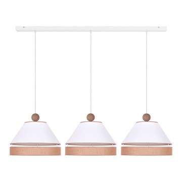 Duolla - Luster na sajli AVIGNON 3xE27/15W/230V bela/braon