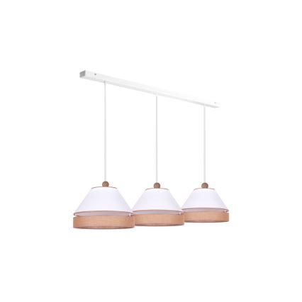 Duolla - Luster na sajli AVIGNON 3xE27/15W/230V bela/braon