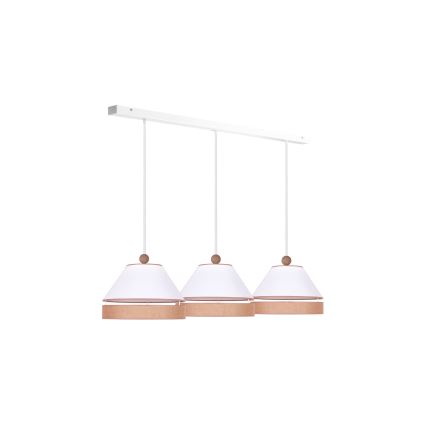Duolla - Luster na sajli AVIGNON 3xE27/15W/230V bela/braon