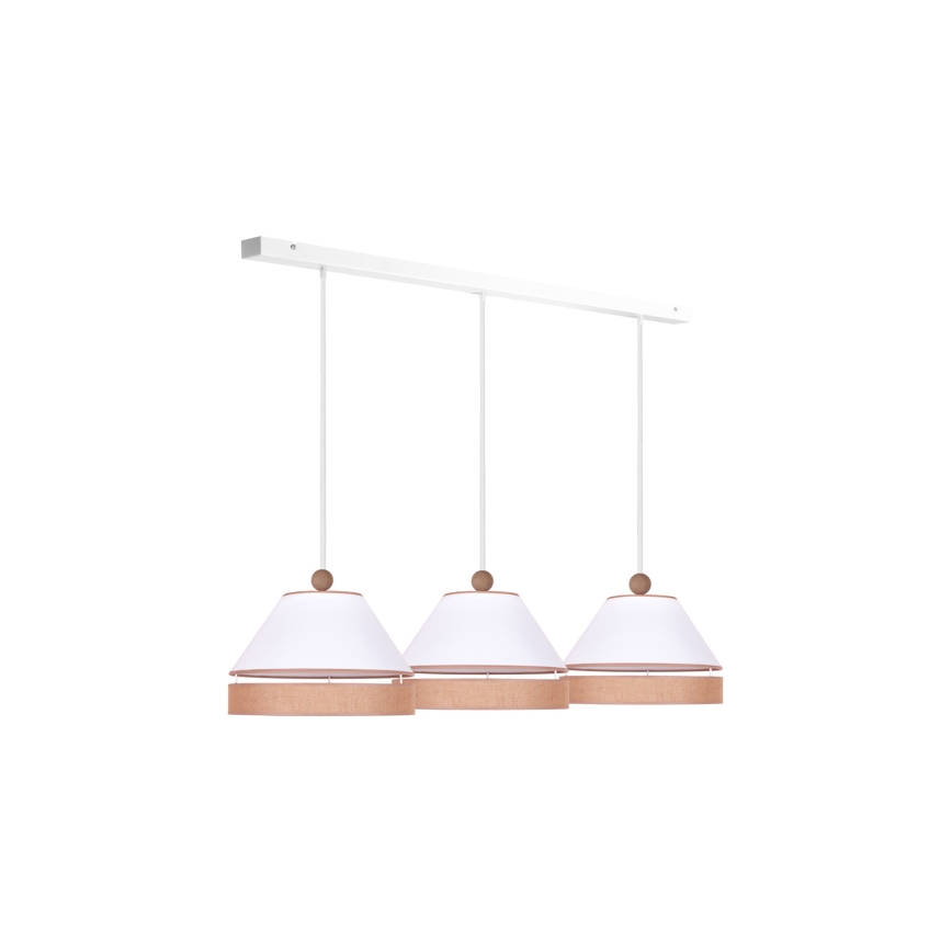 Duolla - Luster na sajli AVIGNON 3xE27/15W/230V bela/braon