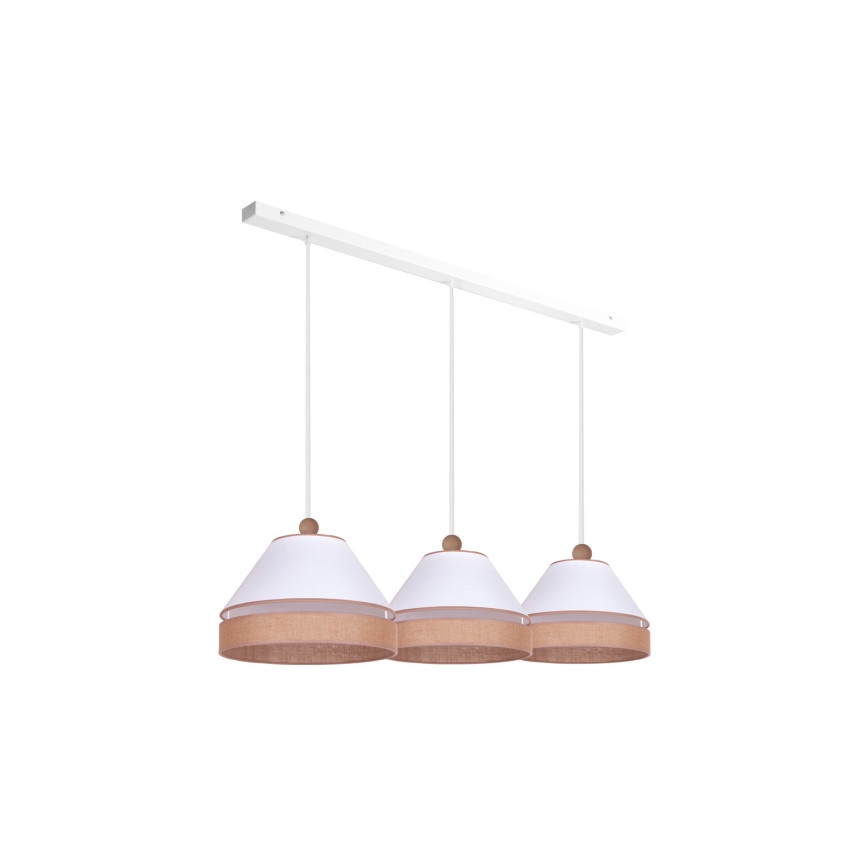Duolla - Luster na sajli AVIGNON 3xE27/15W/230V bela/braon