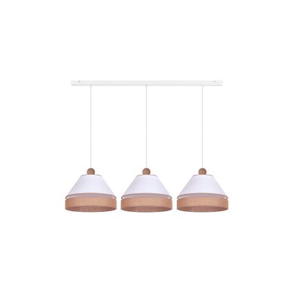 Duolla - Luster na sajli AVIGNON 3xE27/15W/230V bela/braon