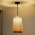 Duolla - Luster na sajli BELL SHINY 1xE27/15W/230V pr. 25 cm bela/bakrena