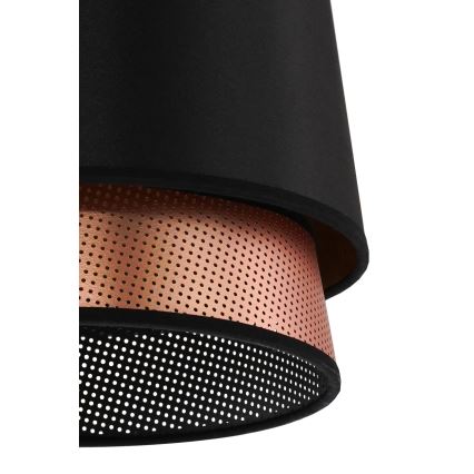 Duolla - Luster na sajli BELL SHINY 1xE27/15W/230V pr. 25 cm crno/bakrena