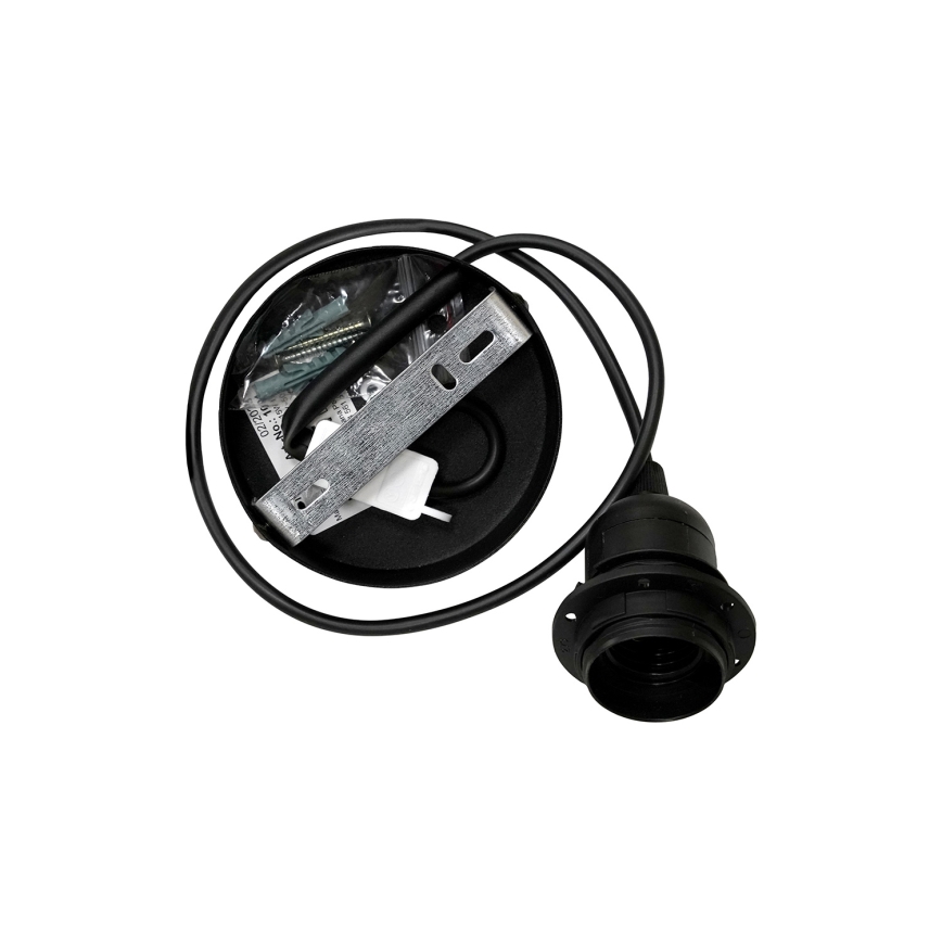 Duolla - Luster na sajli BELL SHINY 1xE27/15W/230V pr. 25 cm crno/bakrena