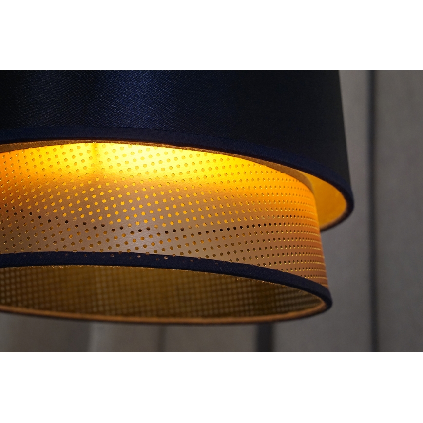 Duolla - Luster na sajli BELL SHINY 1xE27/15W/230V pr. 25 cm plava/bakrena