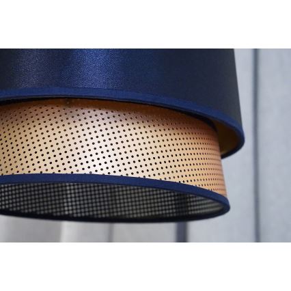 Duolla - Luster na sajli BELL SHINY 1xE27/15W/230V pr. 25 cm plava/bakrena