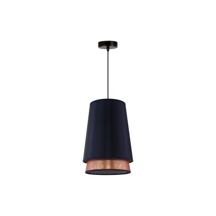 Duolla - Luster na sajli BELL SHINY 1xE27/15W/230V pr. 25 cm plava/bakrena