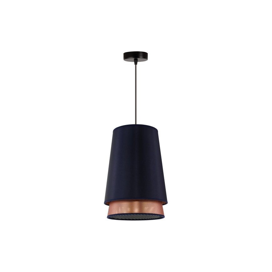Duolla - Luster na sajli BELL SHINY 1xE27/15W/230V pr. 25 cm plava/bakrena