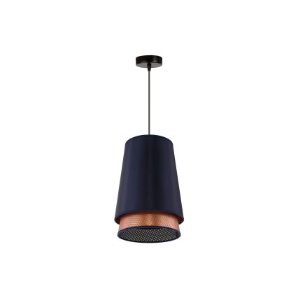 Duolla - Luster na sajli BELL SHINY 1xE27/15W/230V pr. 25 cm plava/bakrena