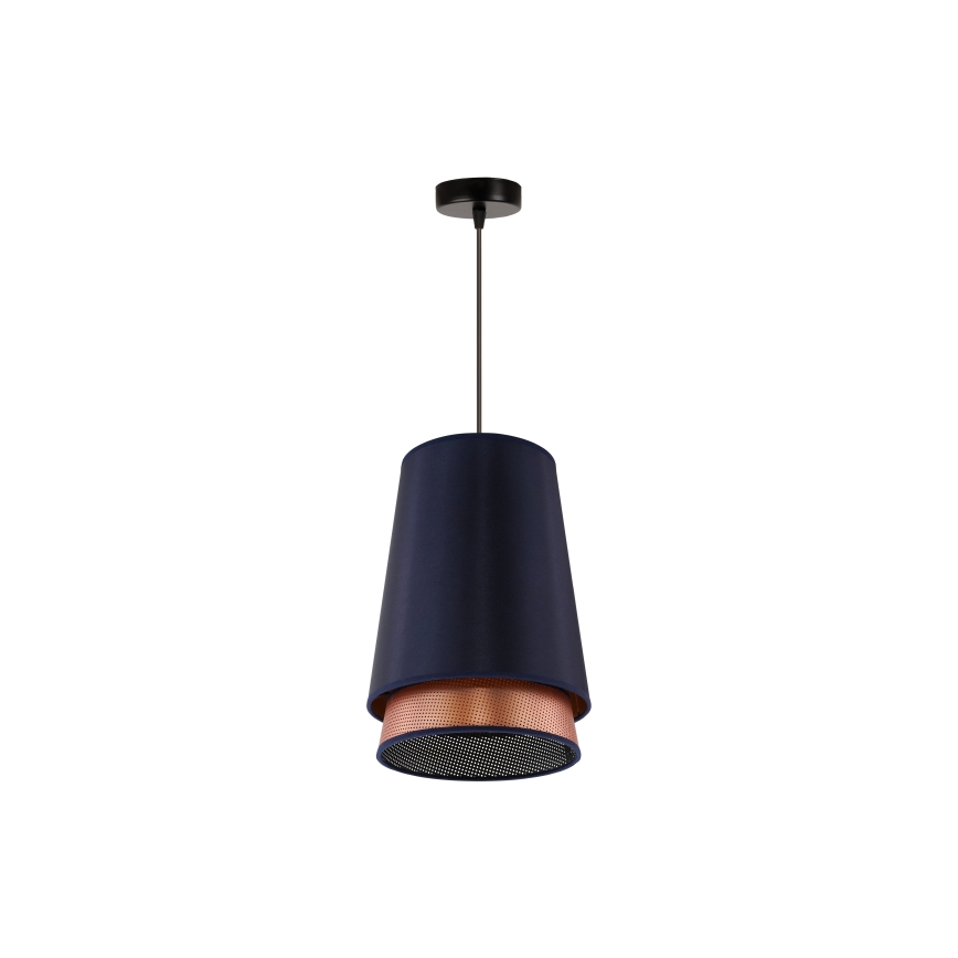 Duolla - Luster na sajli BELL SHINY 1xE27/15W/230V pr. 25 cm plava/bakrena
