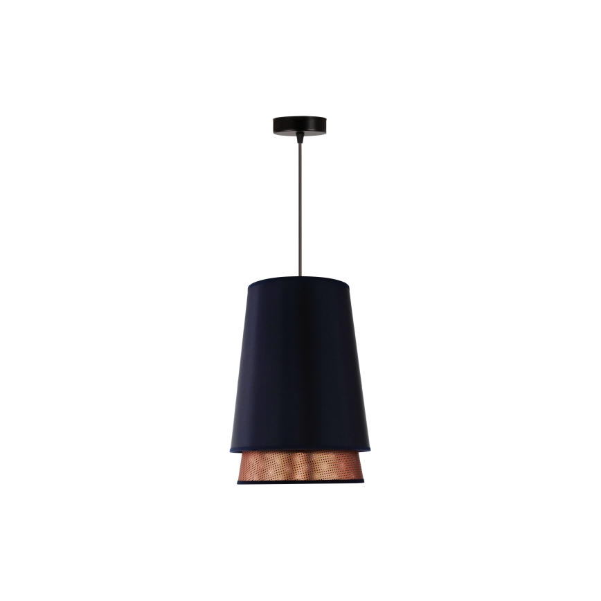 Duolla - Luster na sajli BELL SHINY 1xE27/15W/230V pr. 25 cm plava/bakrena