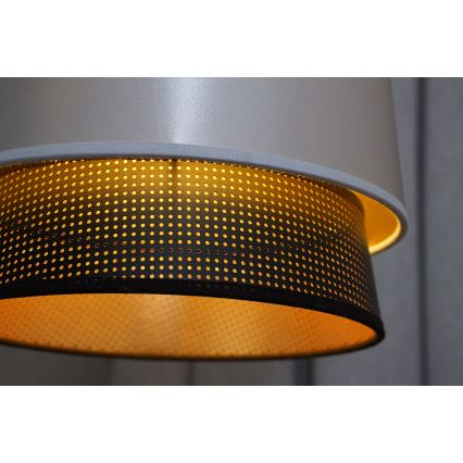 Duolla - Luster na sajli BELL SHINY 1xE27/15W/230V pr. 25 cm srebrno/crno
