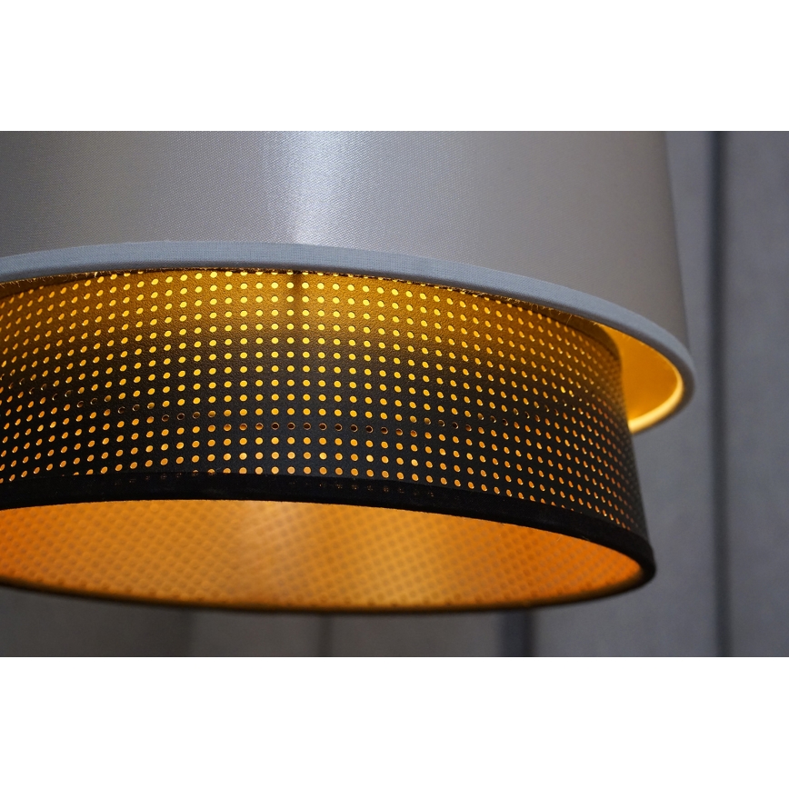 Duolla - Luster na sajli BELL SHINY 1xE27/15W/230V pr. 25 cm srebrno/crno