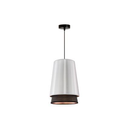 Duolla - Luster na sajli BELL SHINY 1xE27/15W/230V pr. 25 cm srebrno/crno