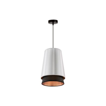 Duolla - Luster na sajli BELL SHINY 1xE27/15W/230V pr. 25 cm srebrno/crno