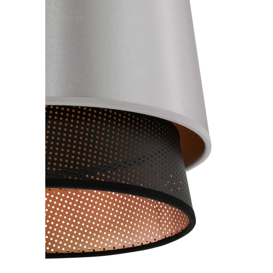 Duolla - Luster na sajli BELL SHINY 1xE27/15W/230V pr. 25 cm srebrno/crno