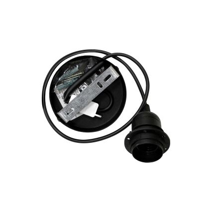Duolla - Luster na sajli BELL SHINY 1xE27/15W/230V pr. 25 cm srebrno/crno