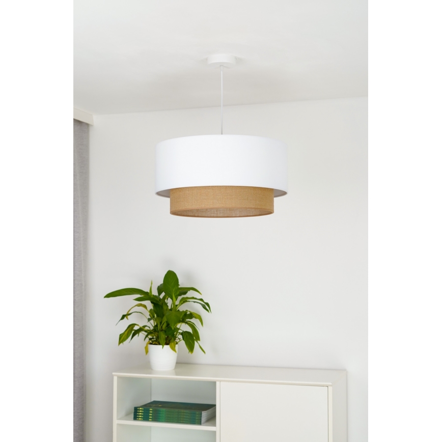 Duolla - Luster na sajli BOHO 1xE27/15W/230V pr. 45 cm bela/braon