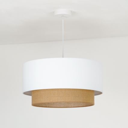 Duolla - Luster na sajli BOHO 1xE27/15W/230V pr. 45 cm bela/braon