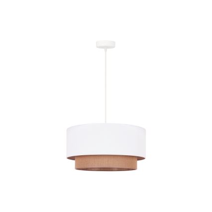 Duolla - Luster na sajli BOHO 1xE27/15W/230V pr. 45 cm bela/braon