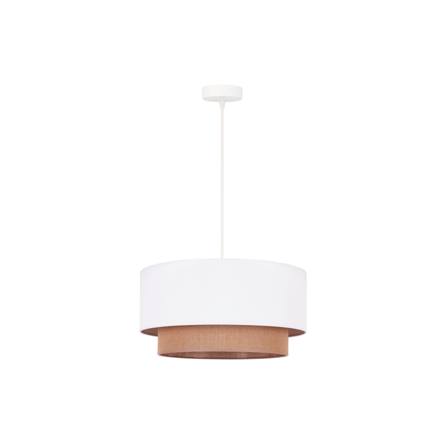 Duolla - Luster na sajli BOHO 1xE27/15W/230V pr. 45 cm bela/braon