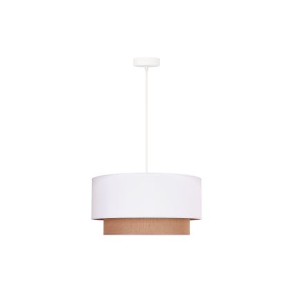 Duolla - Luster na sajli BOHO 1xE27/15W/230V pr. 45 cm bela/braon