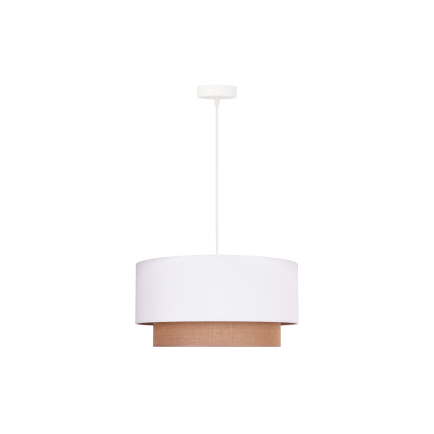 Duolla - Luster na sajli BOHO 1xE27/15W/230V pr. 45 cm bela/braon