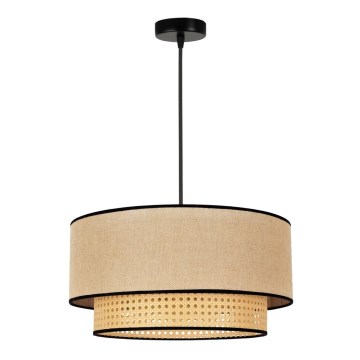 Duolla - Luster na sajli BOHO 1xE27/15W/230V pr. 45 cm bež/ratan