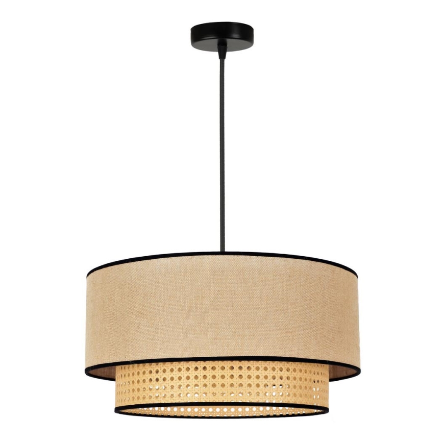 Duolla - Luster na sajli BOHO 1xE27/15W/230V pr. 45 cm bež/ratan