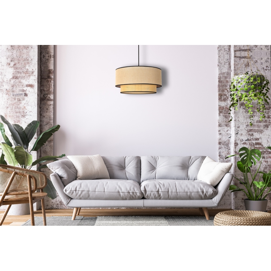 Duolla - Luster na sajli BOHO 1xE27/15W/230V pr. 45 cm bež/ratan