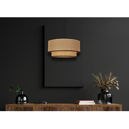 Duolla - Luster na sajli BOHO 1xE27/15W/230V pr. 45 cm bež/ratan