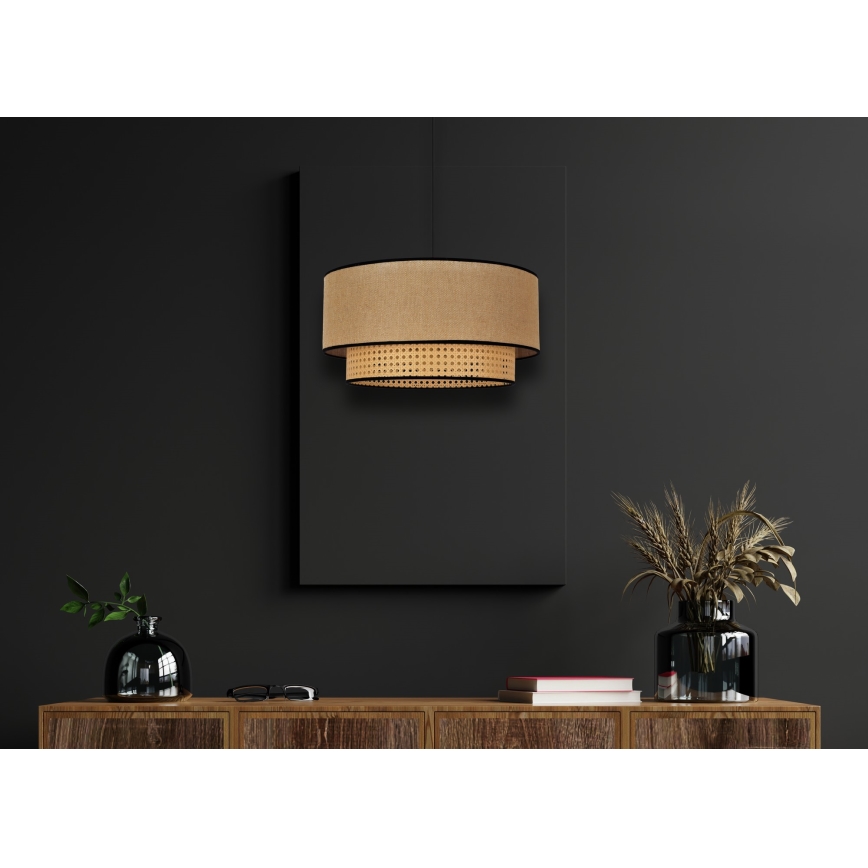 Duolla - Luster na sajli BOHO 1xE27/15W/230V pr. 45 cm bež/ratan