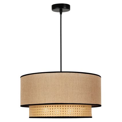 Duolla - Luster na sajli BOHO 1xE27/15W/230V pr. 45 cm bež/ratan