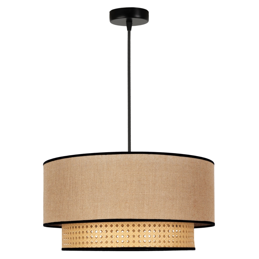 Duolla - Luster na sajli BOHO 1xE27/15W/230V pr. 45 cm bež/ratan