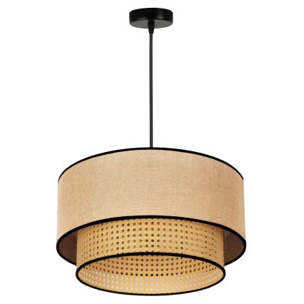 Duolla - Luster na sajli BOHO 1xE27/15W/230V pr. 45 cm bež/ratan
