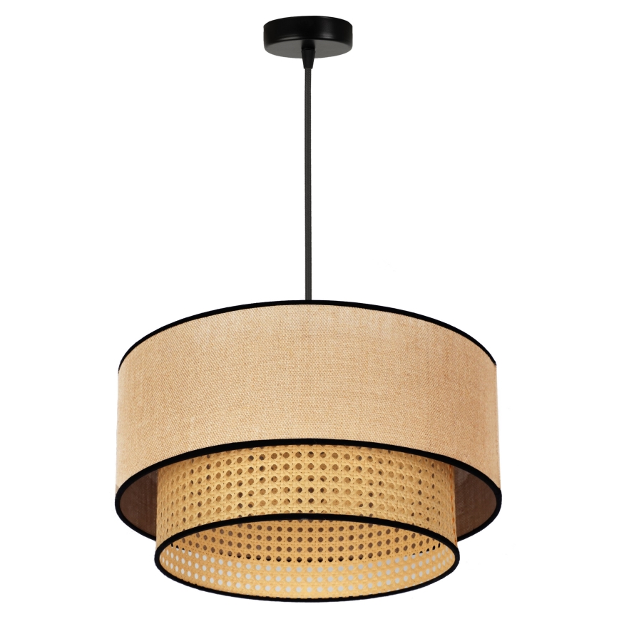Duolla - Luster na sajli BOHO 1xE27/15W/230V pr. 45 cm bež/ratan