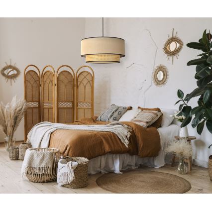 Duolla - Luster na sajli BOHO 1xE27/15W/230V pr. 45 cm bež/ratan