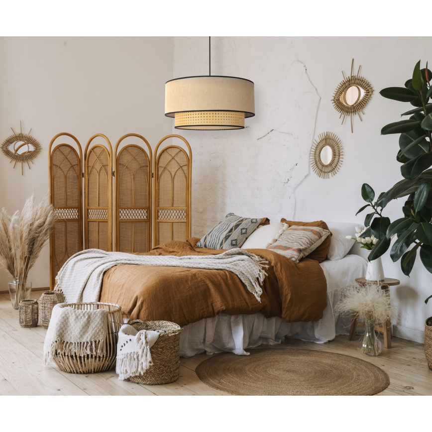 Duolla - Luster na sajli BOHO 1xE27/15W/230V pr. 45 cm bež/ratan